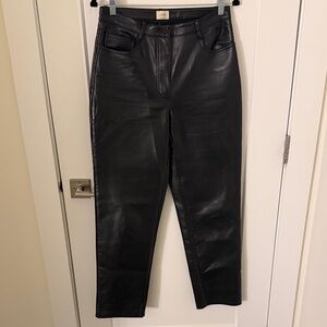 Aritzia Black High-Rise Faux Leather Jeans